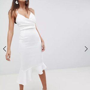 ASOS DESIGN scuba cami peplum midi dress